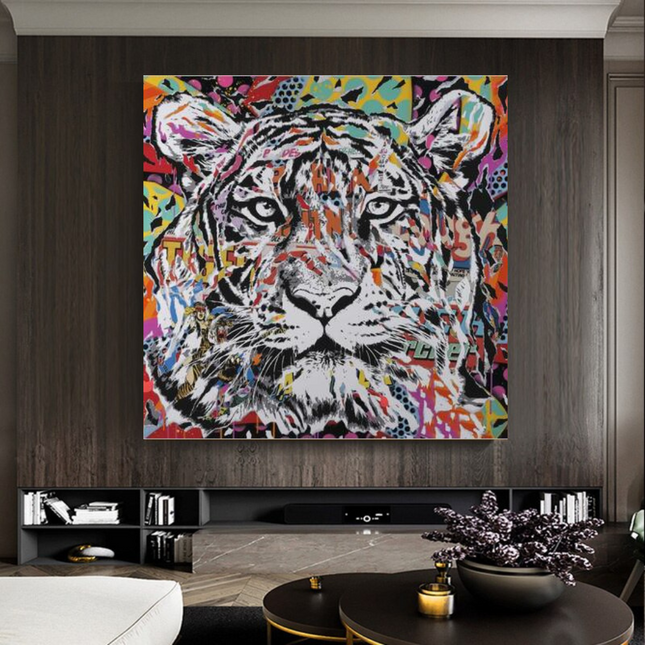 ChandelierDecor - Lion Tiger Graffiti Canvas Wall Art