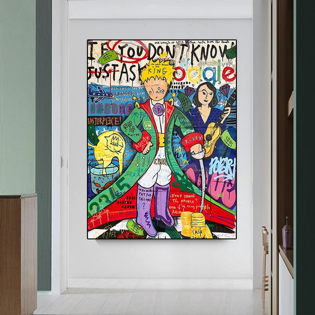 ChandelierDecor - Little Prince Pop Art Canvas Wall Art - Graffiti Print for Home Decor