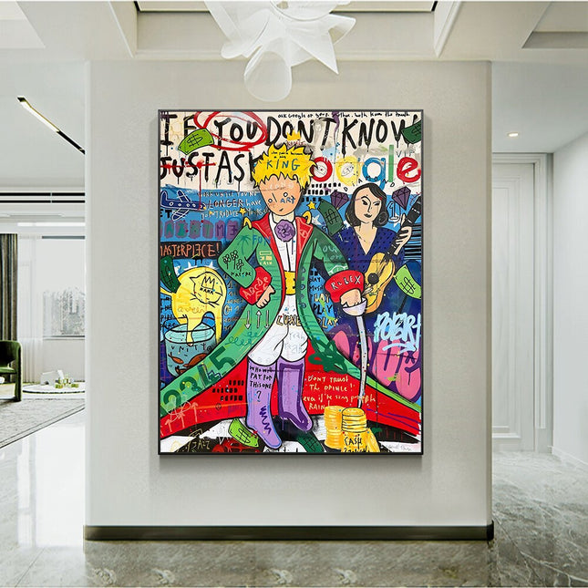 ChandelierDecor - Little Prince Pop Art Canvas Wall Art - Graffiti Print for Home Decor