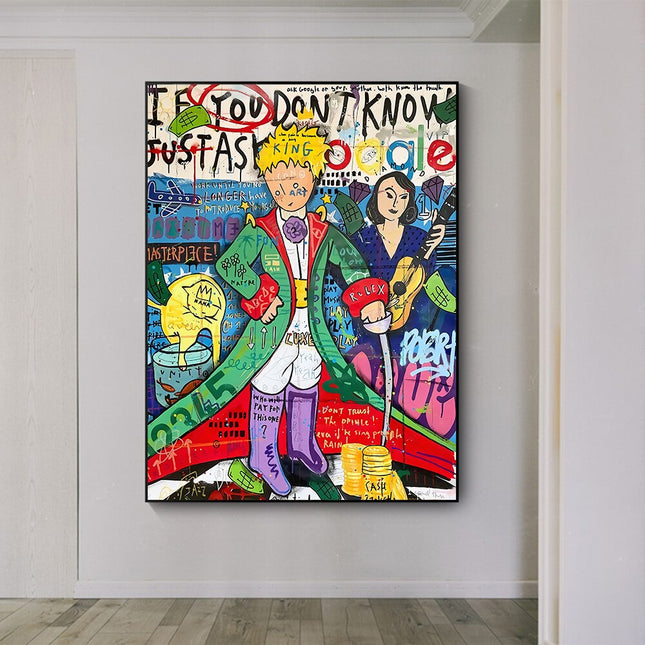 ChandelierDecor - Little Prince Pop Art Canvas Wall Art - Graffiti Print for Home Decor