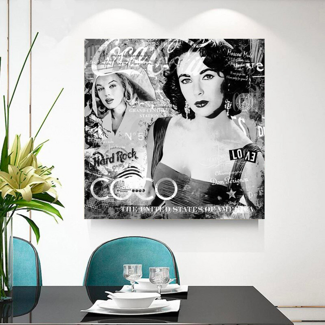 ChandelierDecor - Liz Taylor and Marilyn Coco Milano Canvas Wall Art