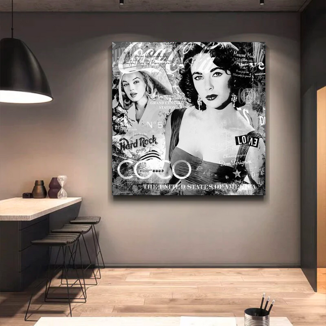 ChandelierDecor - Liz Taylor and Marilyn Coco Milano Canvas Wall Art