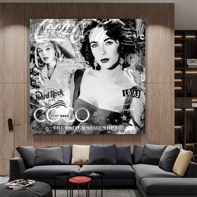 ChandelierDecor - Liz Taylor and Marilyn Coco Milano Canvas Wall Art