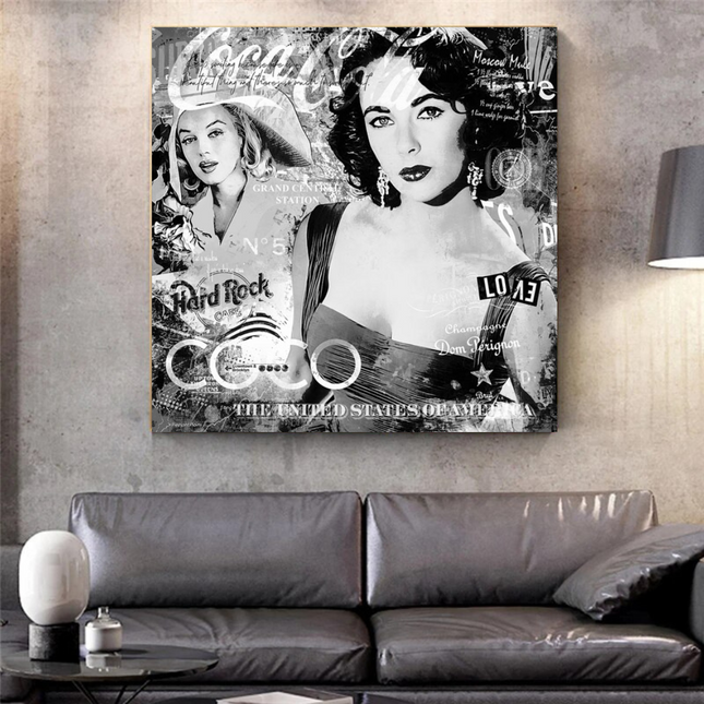 ChandelierDecor - Liz Taylor and Marilyn Coco Milano Canvas Wall Art