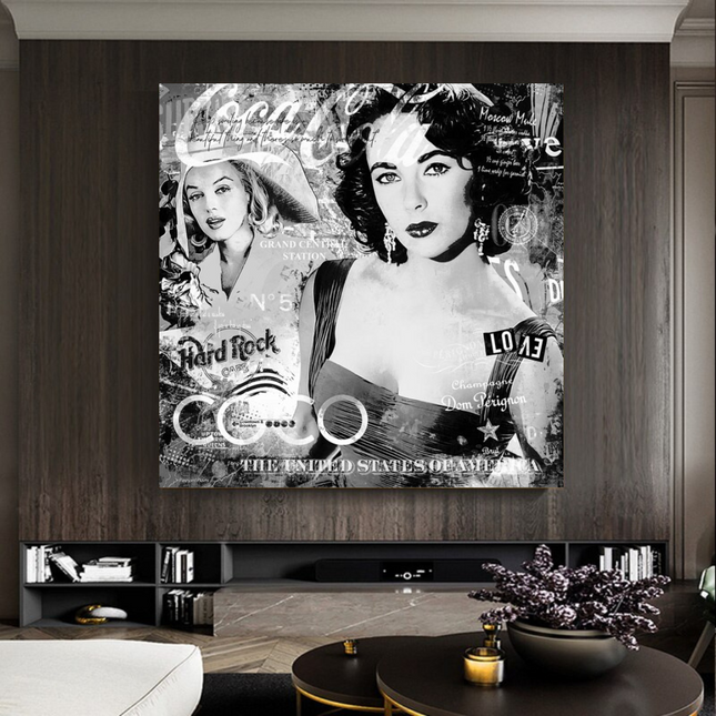 ChandelierDecor - Liz Taylor and Marilyn Coco Milano Canvas Wall Art