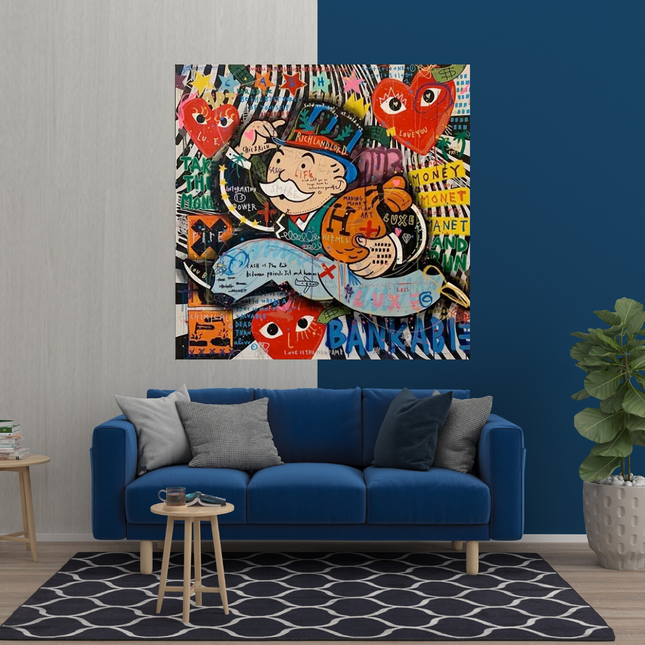 ChandelierDecor - Love Heart Monopoly Making Money Canvas Wall Art