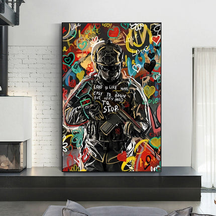 ChandelierDecor - Love Is Like War Sniper Abstract Pop Art