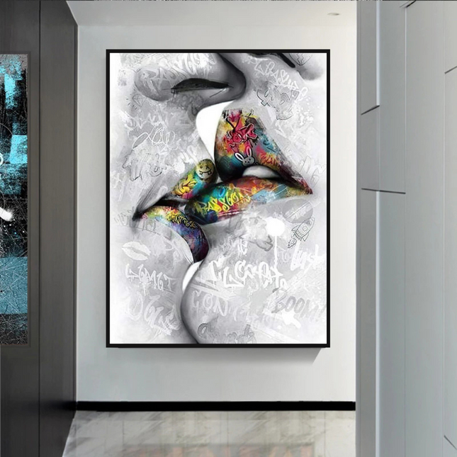 ChandelierDecor - Lovers Kiss, Lips Canvas Wall Art