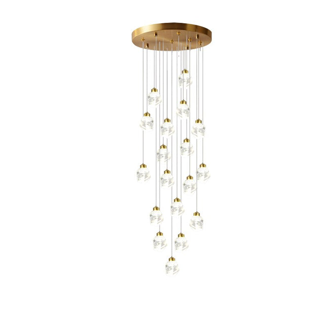 ChandelierDecor - Luxury Crystal Staircase Chandelier with LED Lights