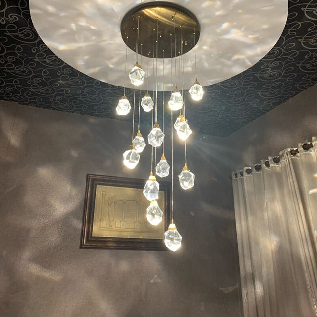 ChandelierDecor - Luxury Crystal Staircase Chandelier with LED Lights
