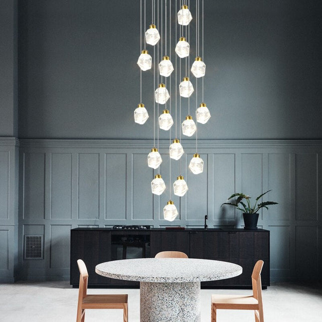 ChandelierDecor - Luxury Crystal Staircase Chandelier with LED Lights