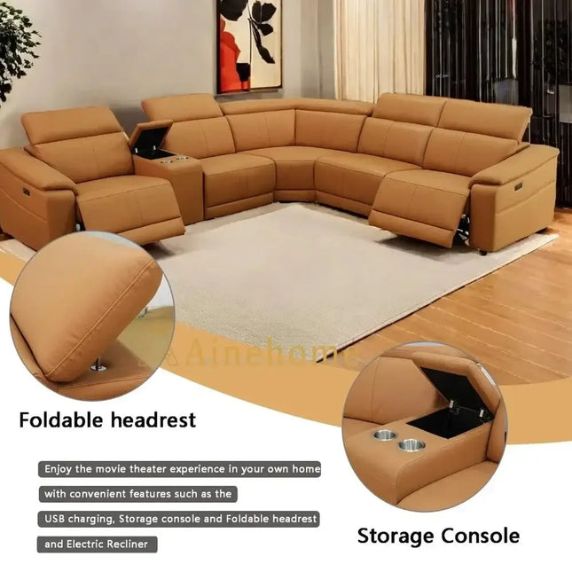 ChandelierDecor - Luxury Leather Sectional Sofa – Reclining