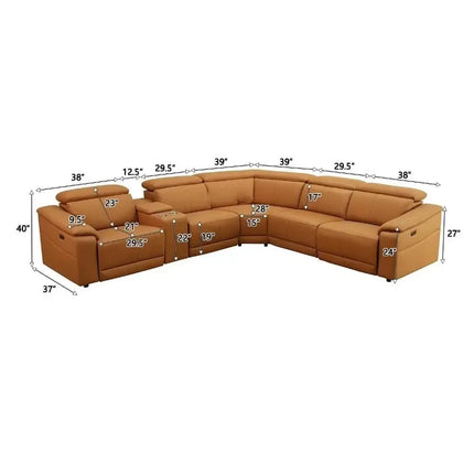 Genuine Luxury Leather Reclining Sectional Set – Ultimate Comfort & Elegance-Sofa Set