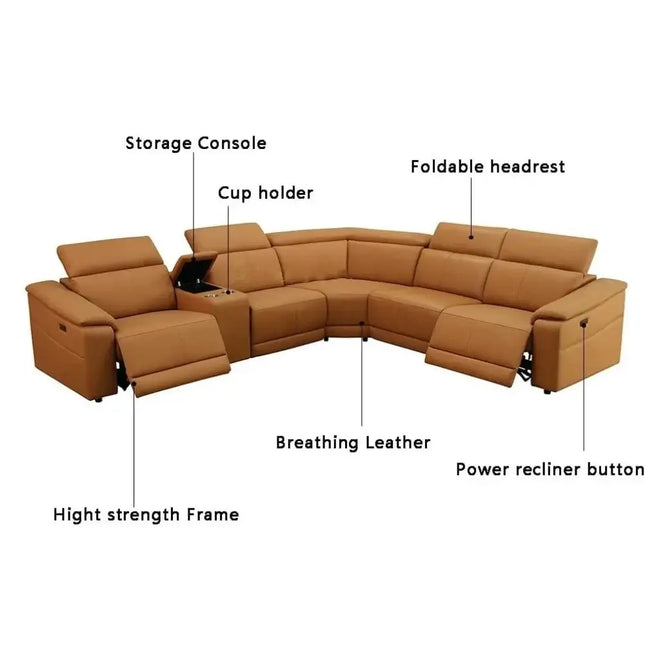 ChandelierDecor - Luxury Leather Sectional Sofa – Reclining