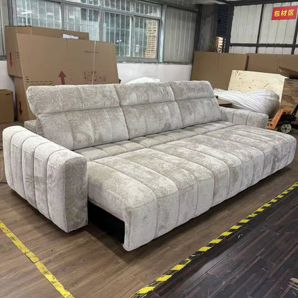 ChandelierDecor-Luxury Sofa Bed – Reclining, Extendable, Remote Control