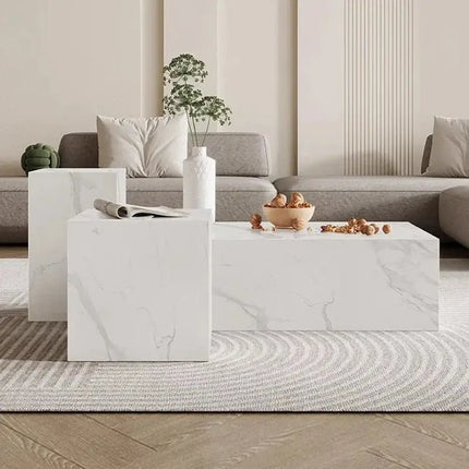 Sintered Stone Marble Coffee Table Trio-Coffee Table