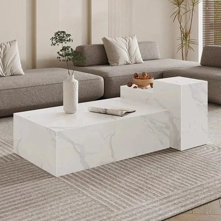Sintered Stone Marble Coffee Table Trio-Coffee Table