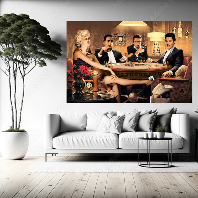 ChandelierDecor - Marilyn, Elvis and James Dean Canvas Art: Poker