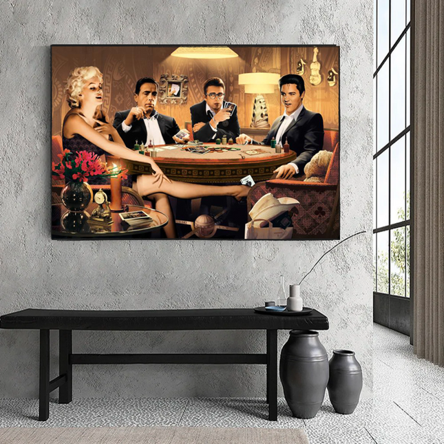 ChandelierDecor - Marilyn, Elvis and James Dean Canvas Art: Poker