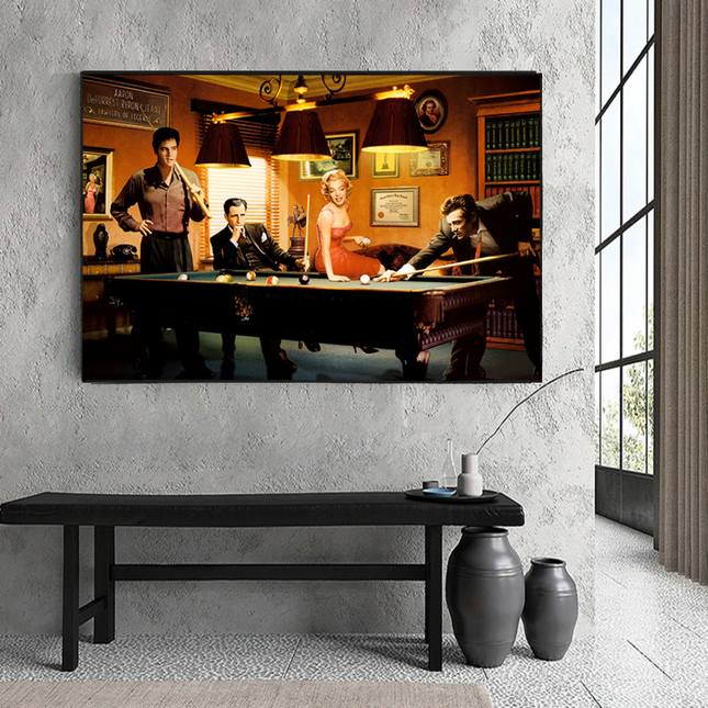 ChandelierDecor - Marilyn, Elvis and James Dean Canvas Art: Snooker