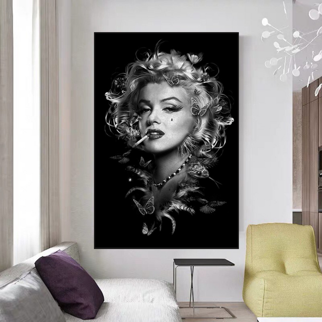 ChandelierDecor - Marilyn Monroe Black n White Canvas Wall Art