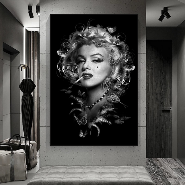 ChandelierDecor - Marilyn Monroe Black n White Canvas Wall Art