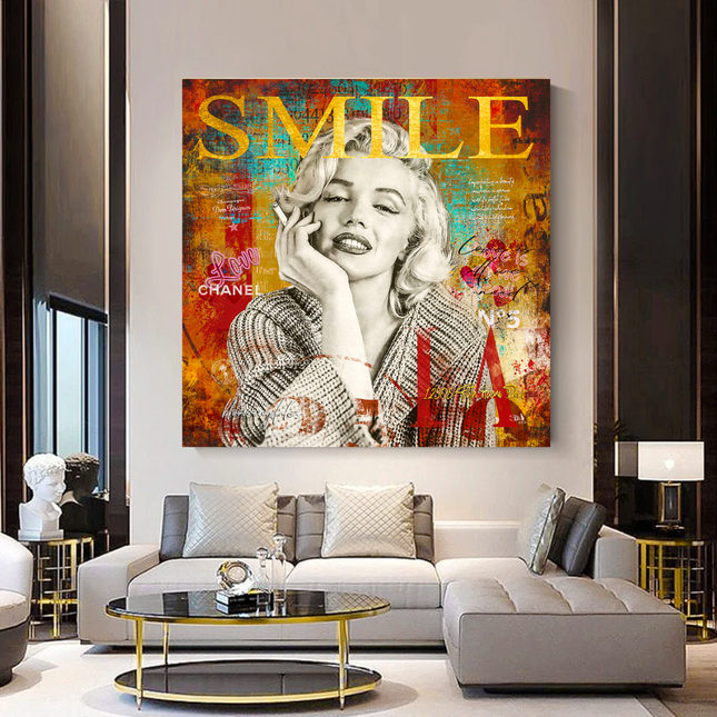 ChandelierDecor - Marilyn Monroe Canvas Wall Art - The Perfect Smile