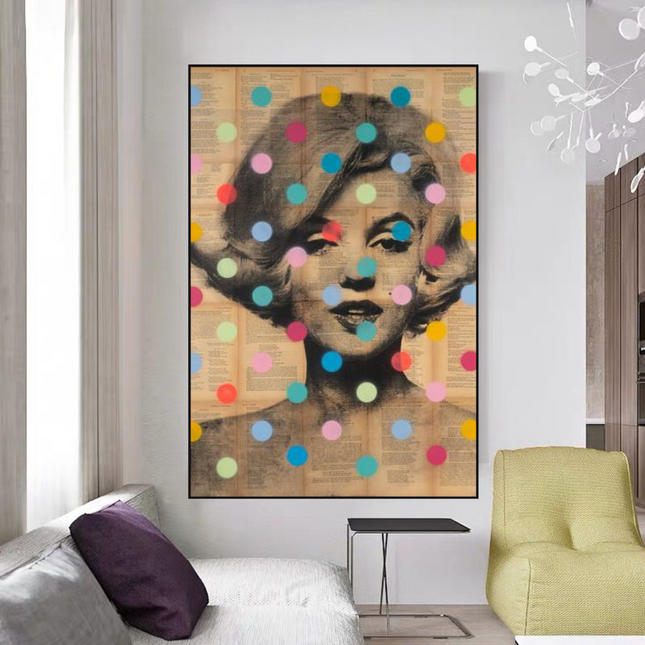 ChandelierDecor - Marilyn Monroe Polka Dots Canvas Wall Art