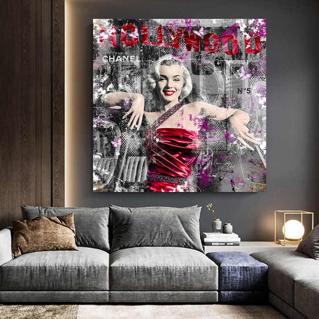 ChandelierDecor - Marilyn Monroe in Red Canvas Wall Art - Beautify Your Space