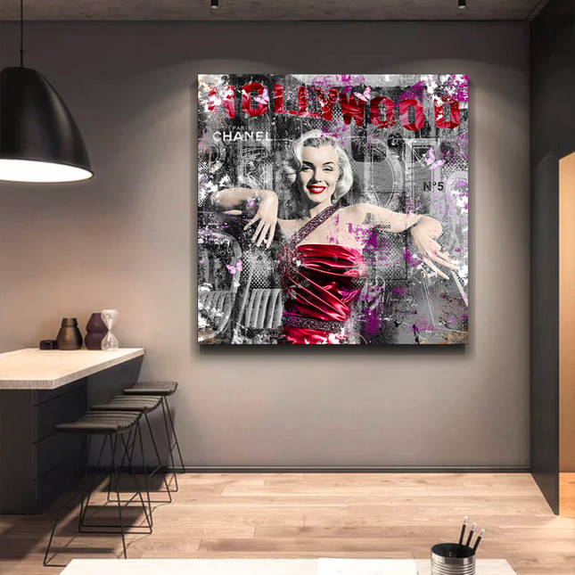 ChandelierDecor - Marilyn Monroe in Red Canvas Wall Art - Beautify Your Space