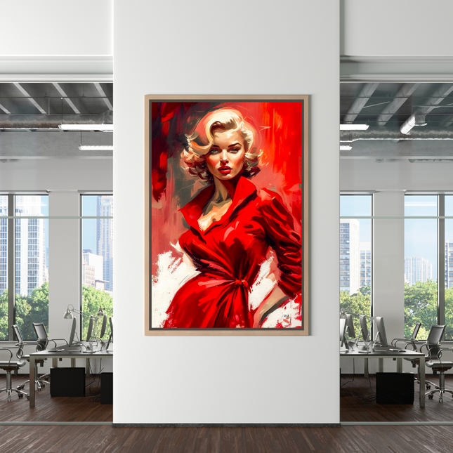 ChandelierDecor - Marilyn Monroe in Red Canvas Wall Hanging Art