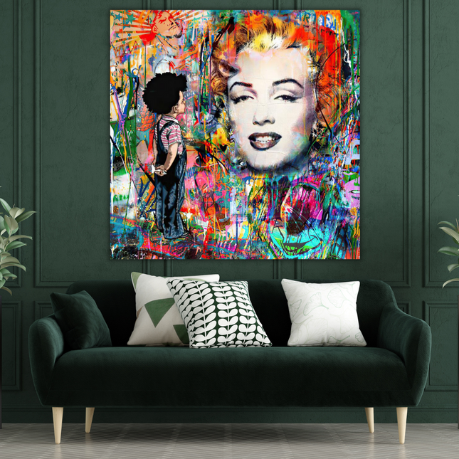 ChandelierDecor - Marilyn Pop in the Blue Wall Art: Exclusive and Captivating
