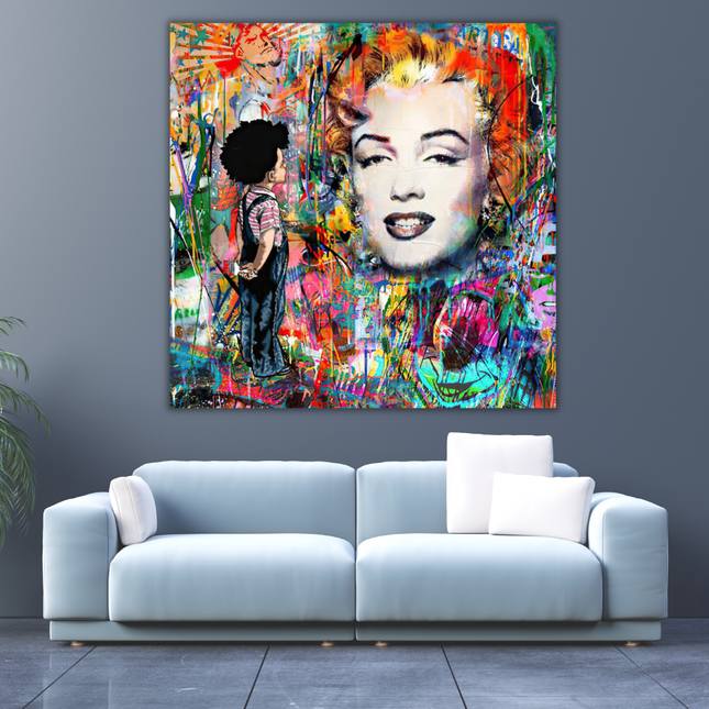 ChandelierDecor - Marilyn Pop in the Blue Wall Art: Exclusive and Captivating