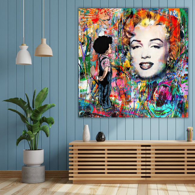 ChandelierDecor - Marilyn Pop in the Blue Wall Art: Exclusive and Captivating