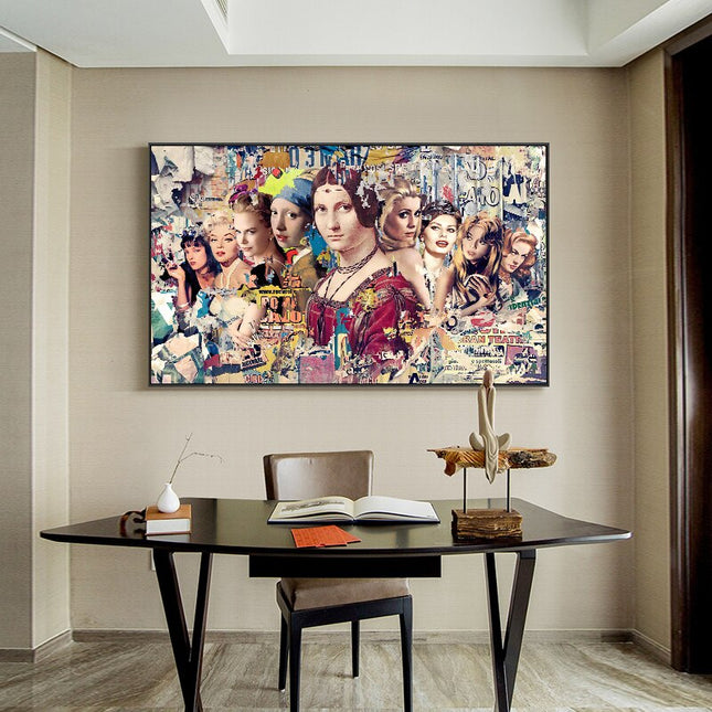ChandelierDecor - Marilyn and Mona Lisa Street Art: Captivating Masterpieces