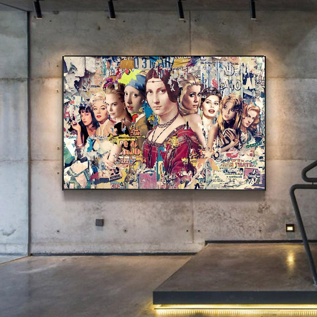 ChandelierDecor - Marilyn and Mona Lisa Street Art: Captivating Masterpieces