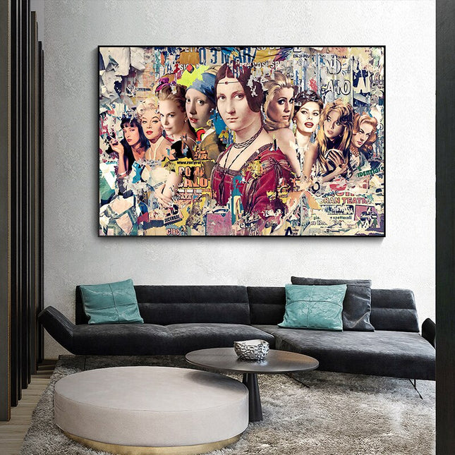 ChandelierDecor - Marilyn and Mona Lisa Street Art: Captivating Masterpieces