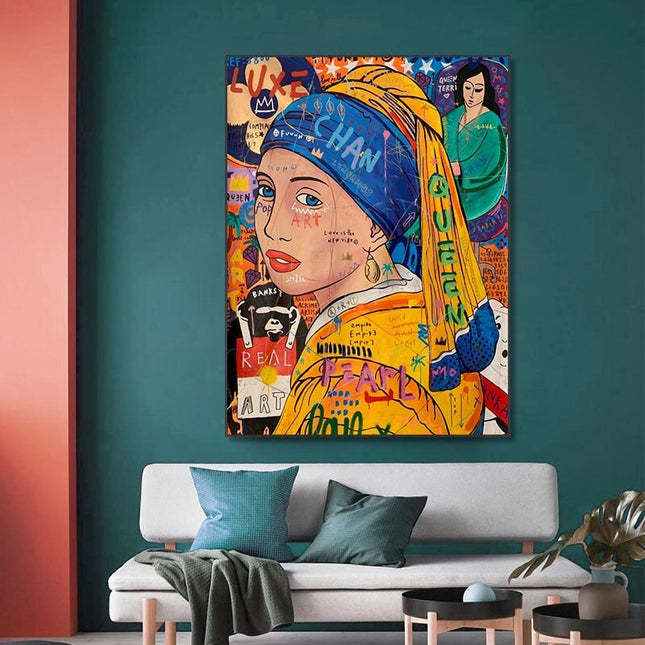 ChandelierDecor - Milkmaid Queen Graffiti Canvas Wall Art