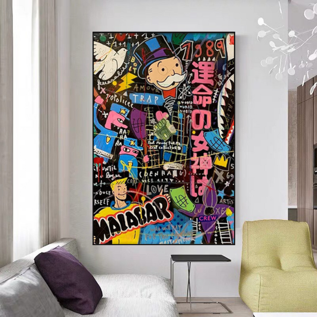 ChandelierDecor - Millionaire: Mr Monopoly Canvas Wall Art