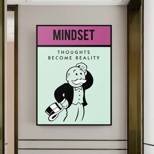 ChandelierDecor - Mindset Thoughts Become Reality - Monopoly Canvas Wall Art
