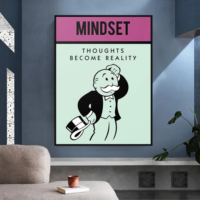 ChandelierDecor - Mindset Thoughts Become Reality - Monopoly Canvas Wall Art