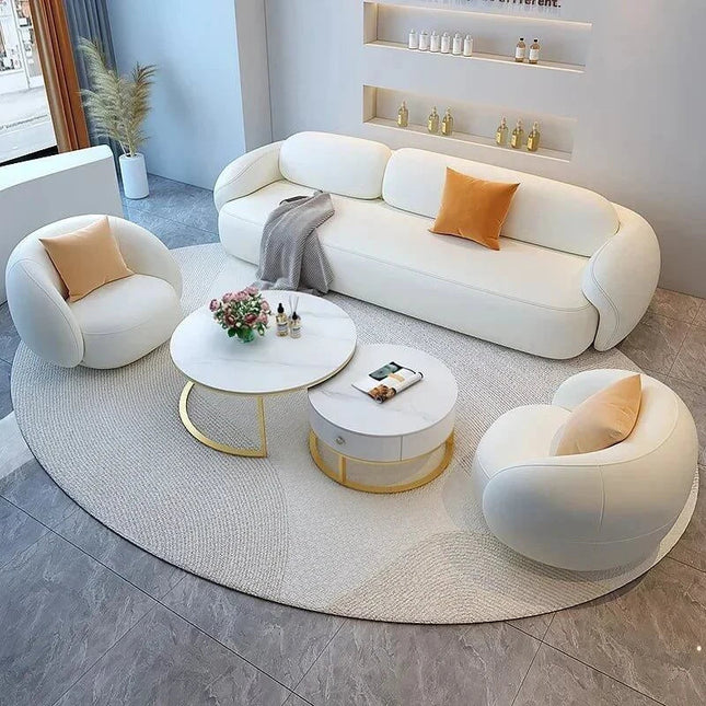 ChandelierDecor - Minimalist Curve Classic Sofa – Elegant Puff Design