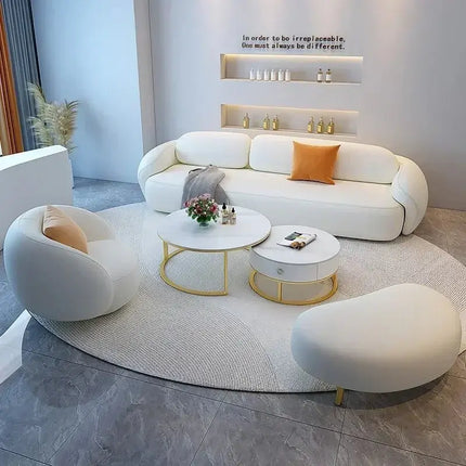 ChandelierDecor-Minimalist Curve Classic Sofa – Elegant Puff Design