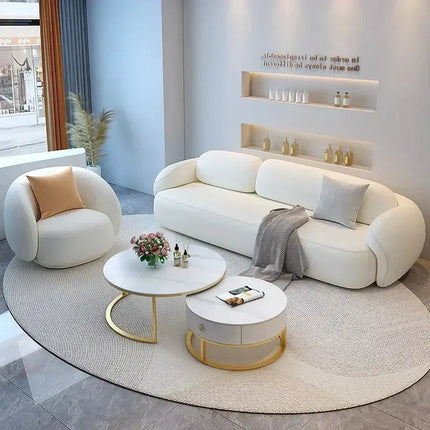 ChandelierDecor-Minimalist Curve Classic Sofa – Elegant Puff Design