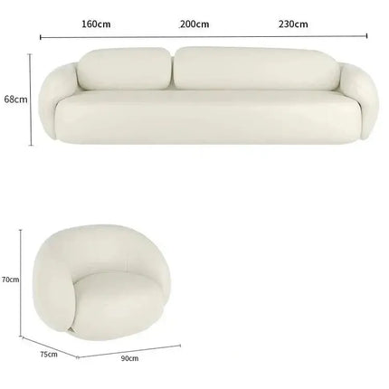 ChandelierDecor-Minimalist Curve Classic Sofa – Elegant Puff Design