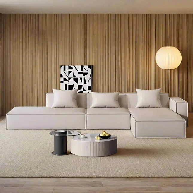 ChandelierDecor-Minimalist Elegance Sofa Set – Tofu Lounge Design