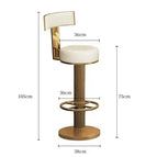 Stool with Back (Rotation & lift) / Gold - Gloss & Shine