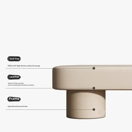 Minimalist Leather Shoe Changing Bench – Modern Upholstered-Benches