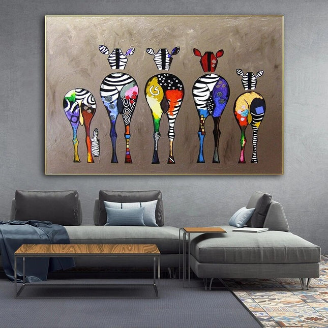 ChandelierDecor - Modern Abstract Zebra Canvas Wall Art