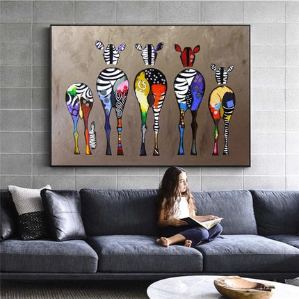 ChandelierDecor - Modern Abstract Zebra Canvas Wall Art